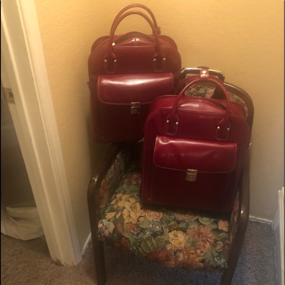 McKlein Red Laptop Bags with/wo Roller